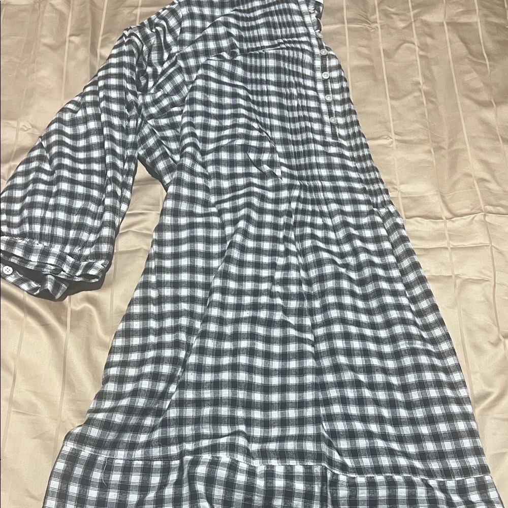 Sonoma Black and White Plaid Button-Up Cotton dress - Picture 4 of 4